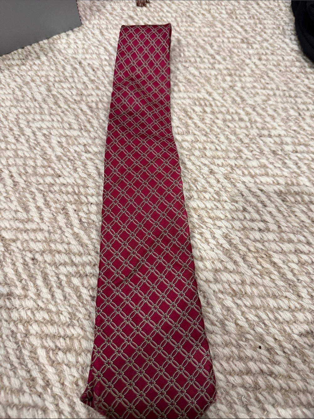 Saks Fifth Avenue Red Geometric Silk Tie